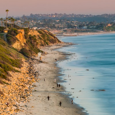 One of the many beaches in Encinitas, California.