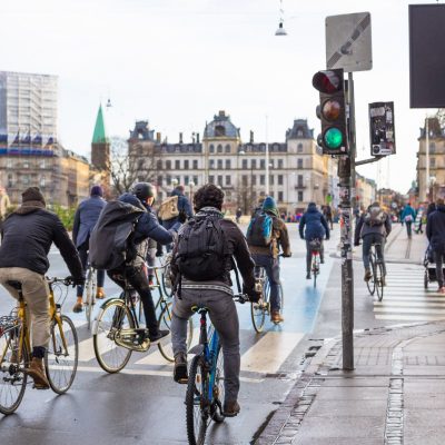 people biking in Copenhagen