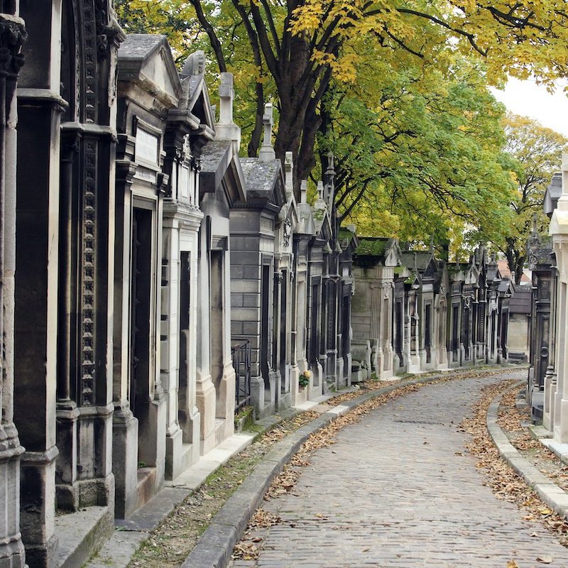 Pere Lachaise Cemetery in Paris.
