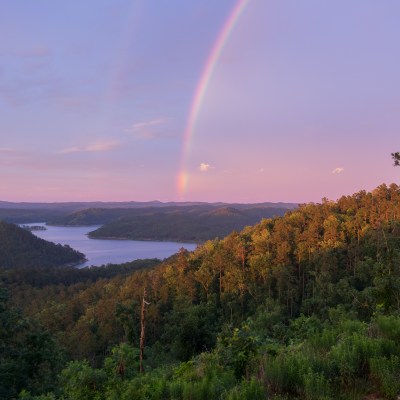 Rainbow at Beavers Bend State Park in Oklahoma.