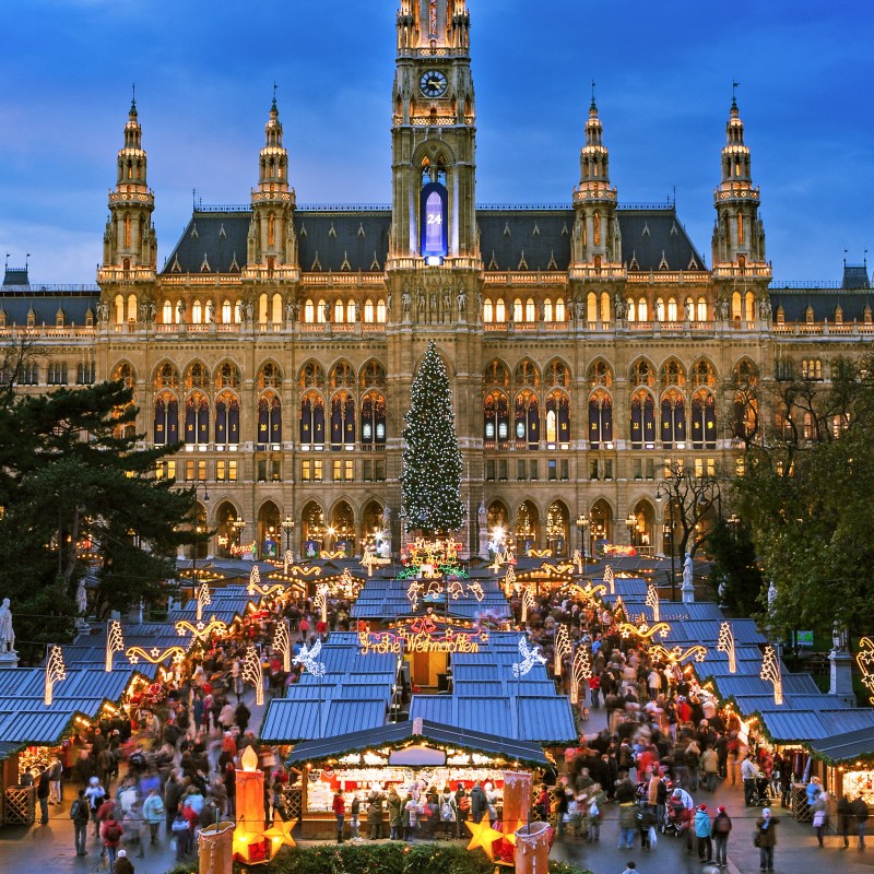 Rathausplatz Market during Christmas in Vienna.