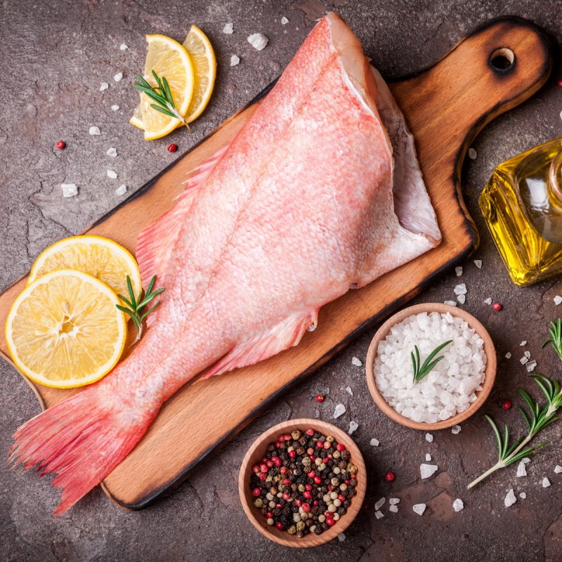 Red Snapper being prepared.