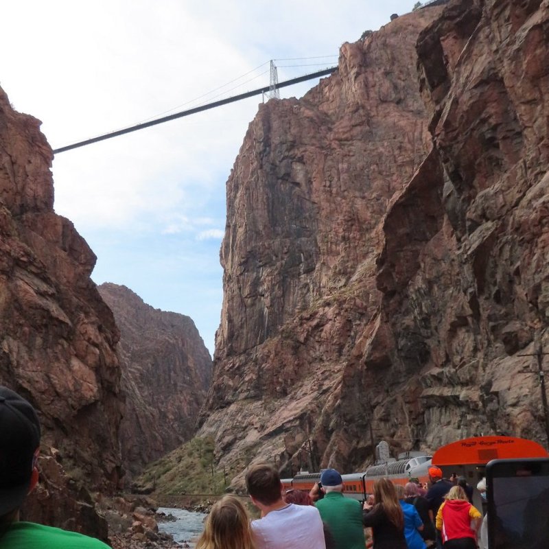 Royal Gorge Route Railroad's open-air car in Colorado.