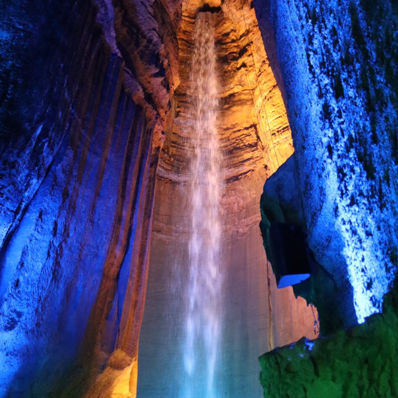 Ruby Falls, an underground waterfall at Lookout Mountain.