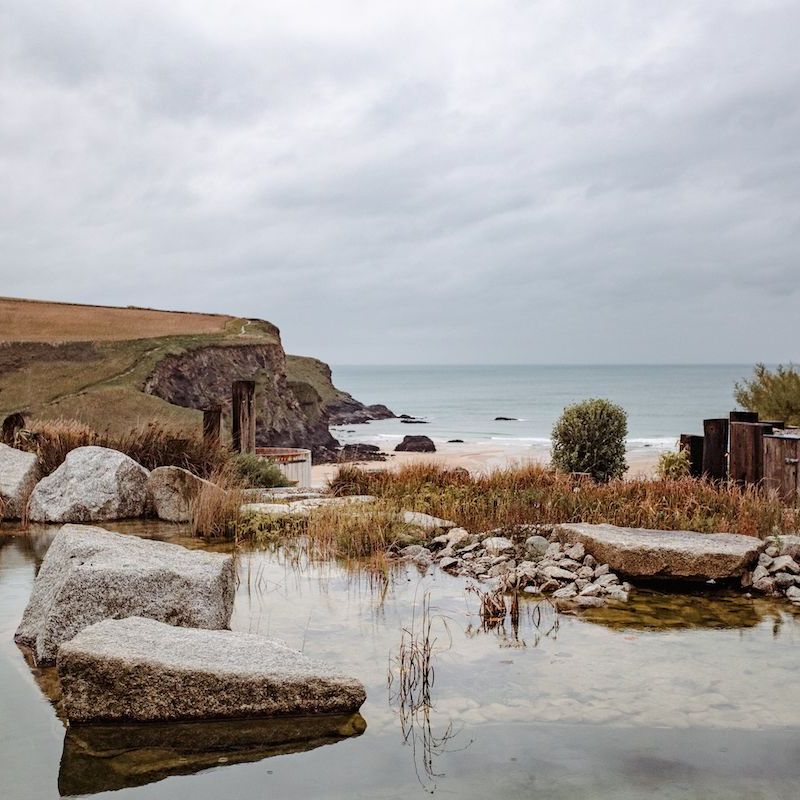 The natural pool at The Scarlett, Cornwall.