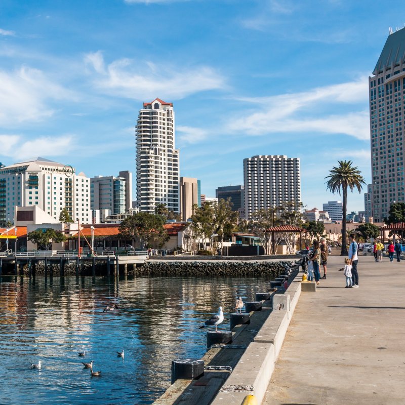 Seaport Village walk in San Diego, California.