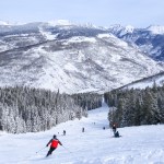 Skiers in Vail, Colorado.