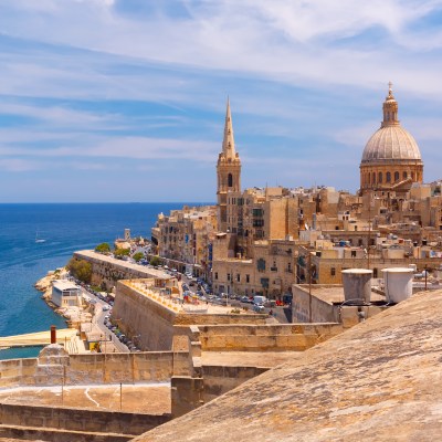 Skyline of Valletta the capital city of Malta.