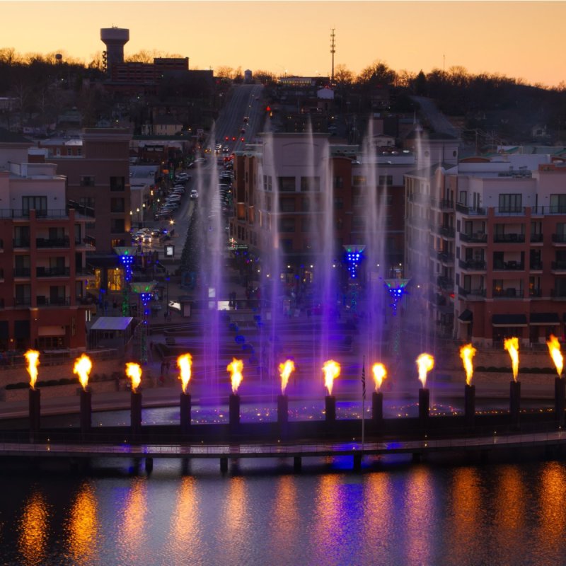 Skyline view of Branson, Missouri.