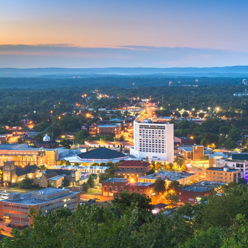 Skyline view of Hot Springs, Arkansas