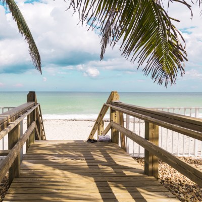 Stairs leading to the sea in Vero Beach, Florida.