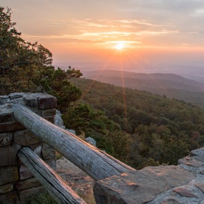 Sunrise at Mount Magazine State Park in Arkansas.