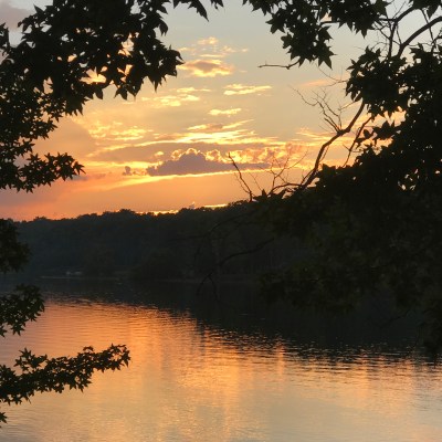 Sunset over Kerr Lake State Recreation Area in North Carolina.