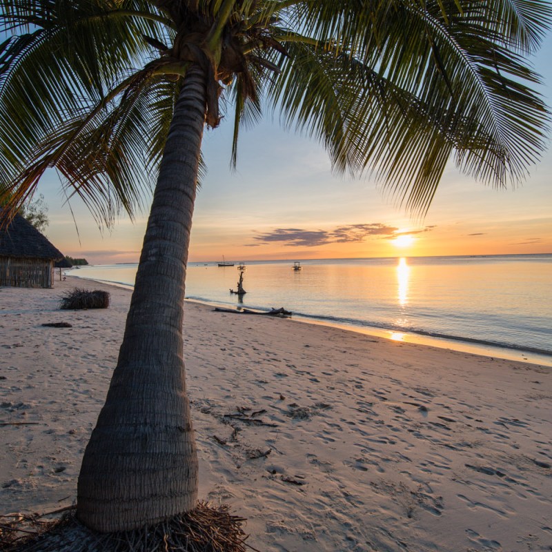 Sunset views from Butiama Beach Lodge on Mafia Island.