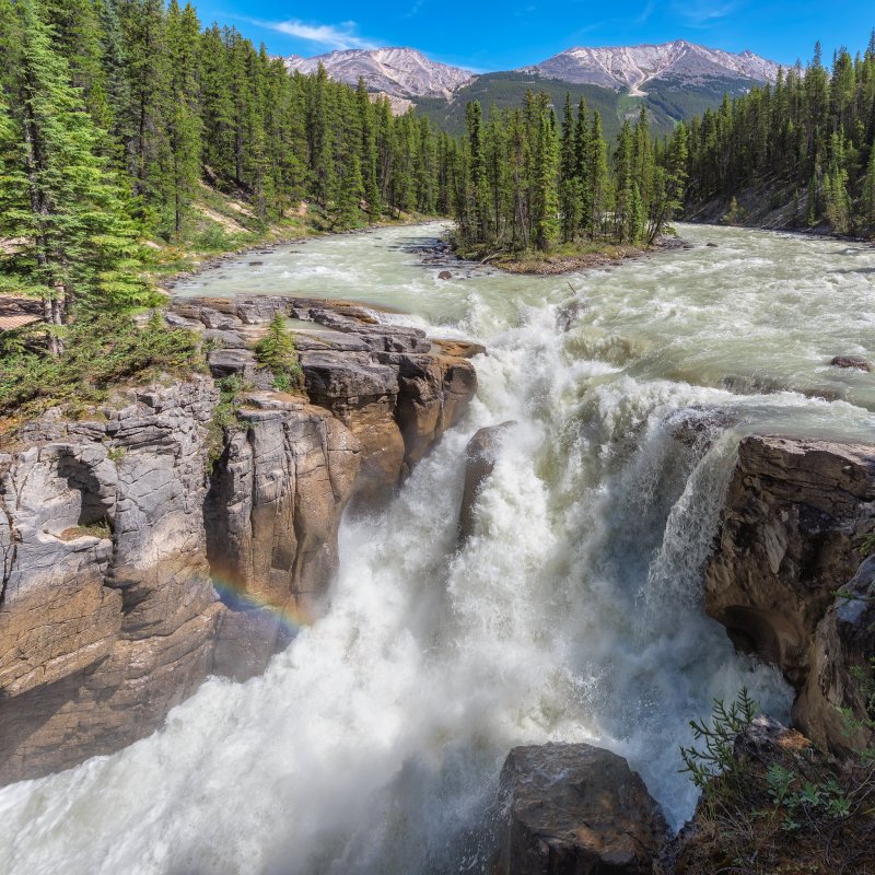 Sunwapta Falls in Jasper, Canada.