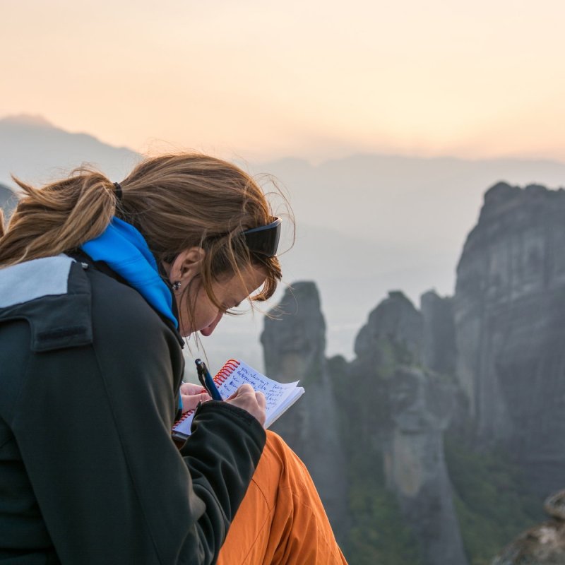 The author's travel journals.