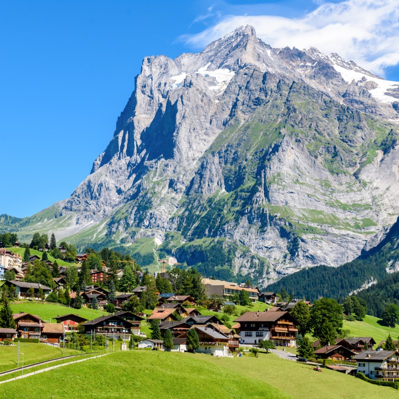 The beautiful town of Grindelwald, Switzerland.