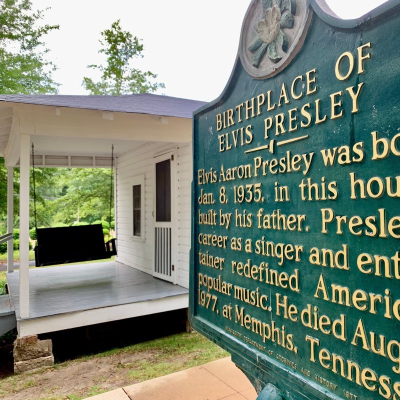 The birthplace of Elvis Presley in Tupelo, Mississippi.