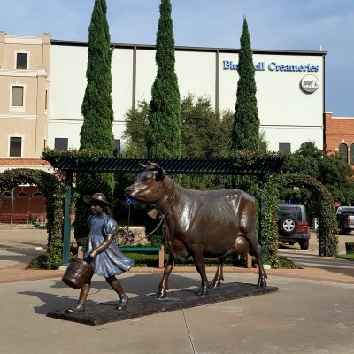The Blue Bell sculpture in downtown Brenham, Texas.