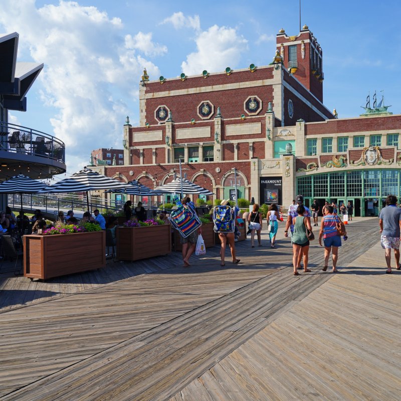 The boardwalk and convention center in Asbury Park.