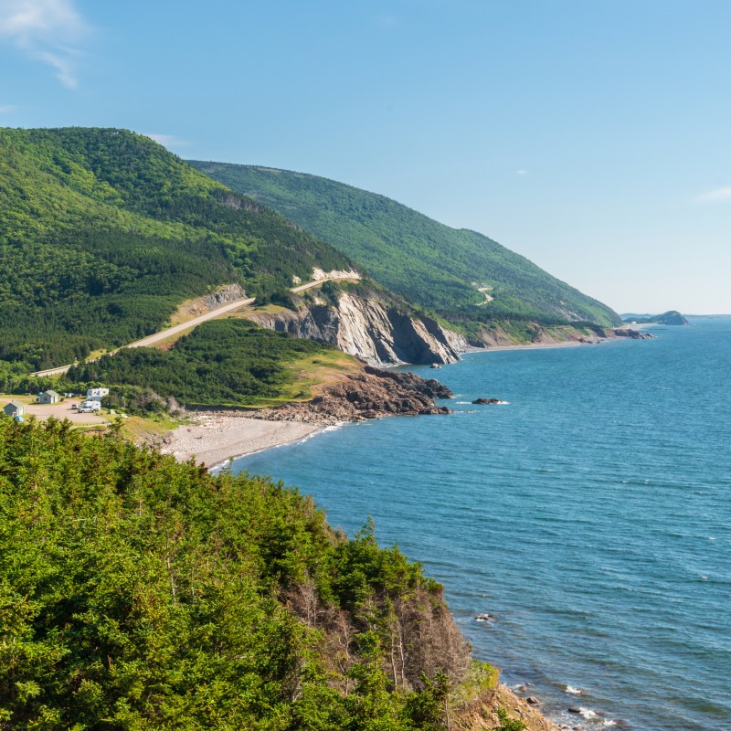 The Cabot Trail on Cape Breton Island.