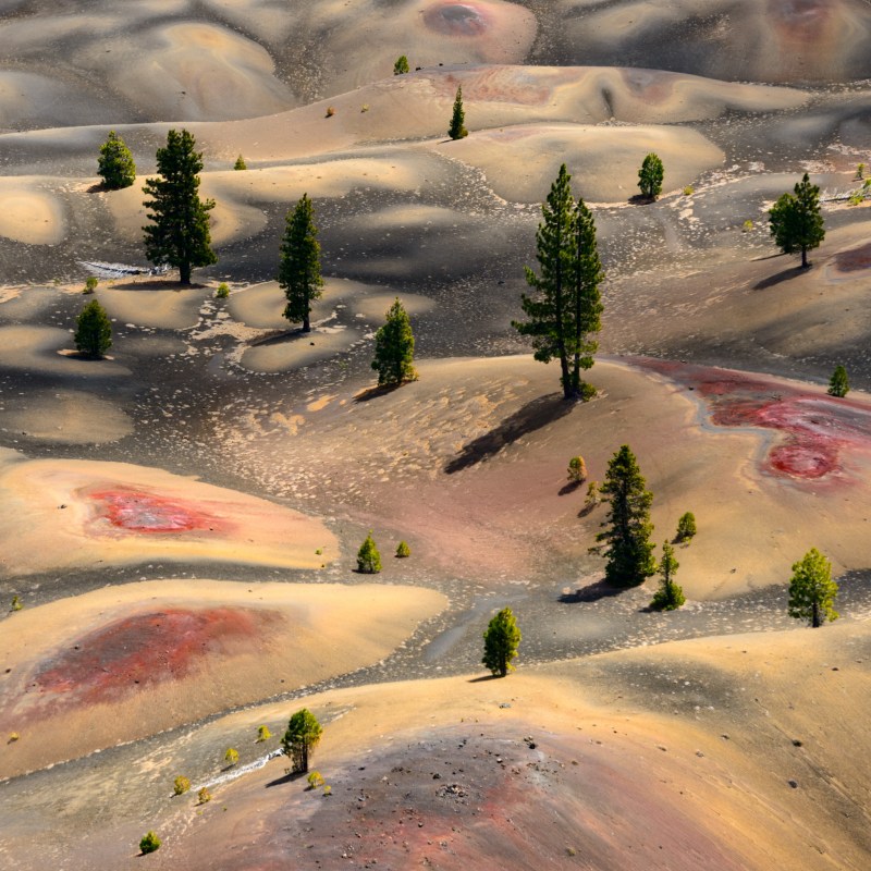 The colorful dunes of Lassen Volcano National Park.