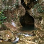 The entrance to Actun Tunichil Muknal cave in Belize.