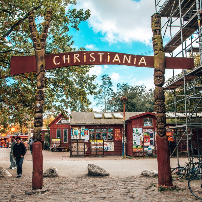 The entrance to Freetown Christiania in Denmark.