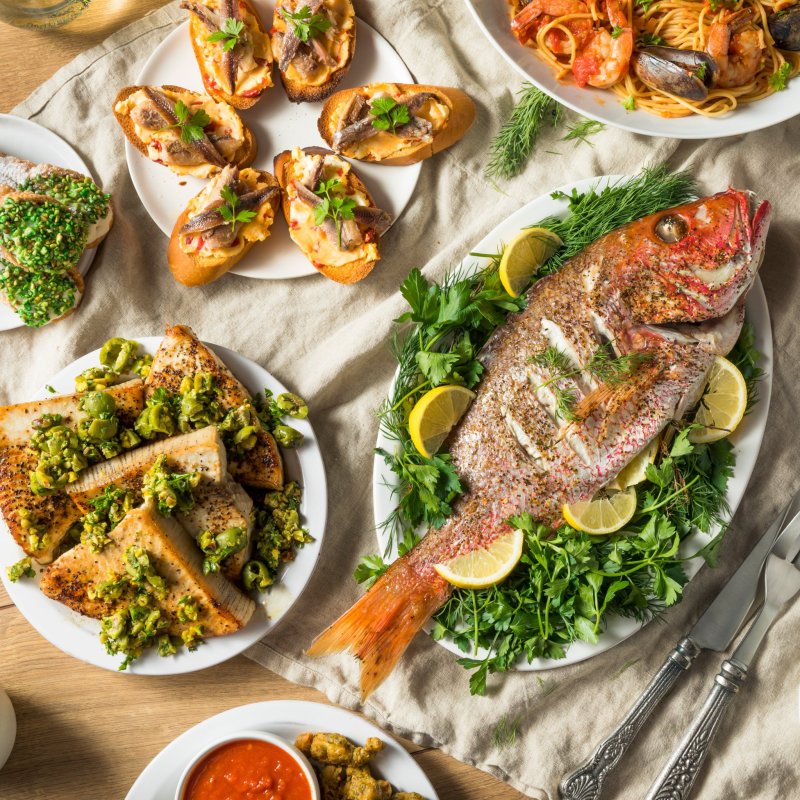 The Feast of the Seven Fishes, an Italian tradition.