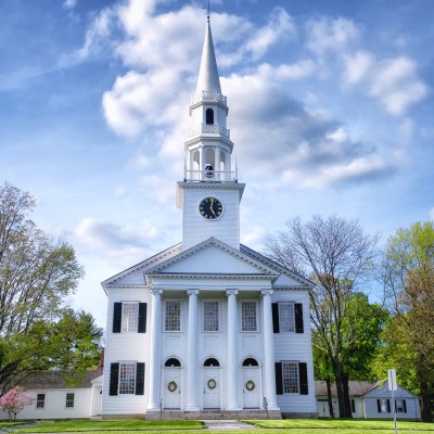 The First Congregational Church in Litchfield, Connecticut.