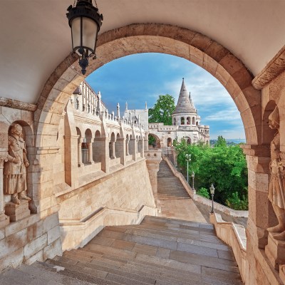 The Fisherman's Bastion on Buda Castle Hill in Hungary.