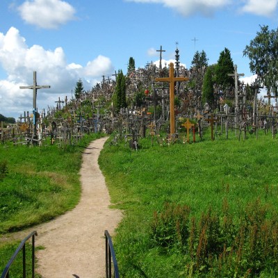 The Hill of Crosses in Lithuania.