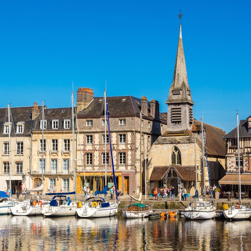 The historic harbor of Honfleur in France.