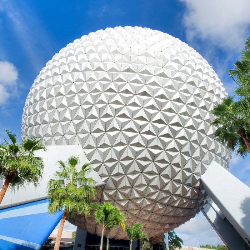 The iconic Spaceship Earth at Disney's EPCOT in Orlando.