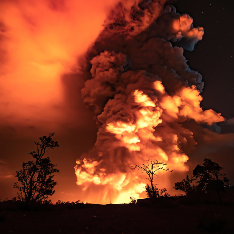 The Kilauea Volcano eruption in Hawaii.