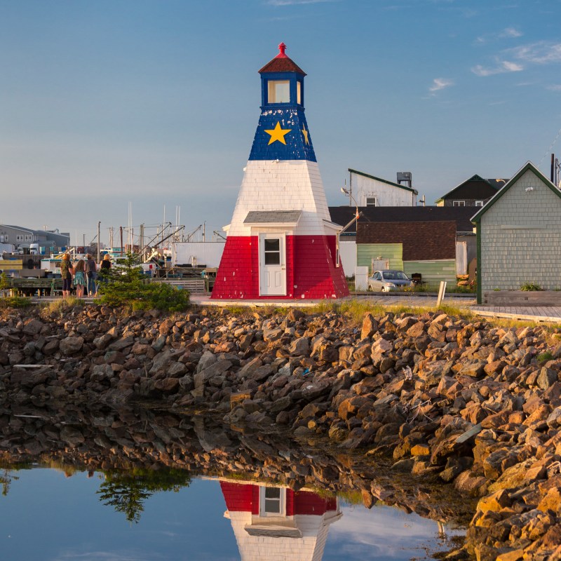 The lighthouse in Cheticamp harbor.