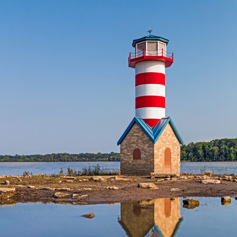 The lighthouse in Grafton, Illinois.