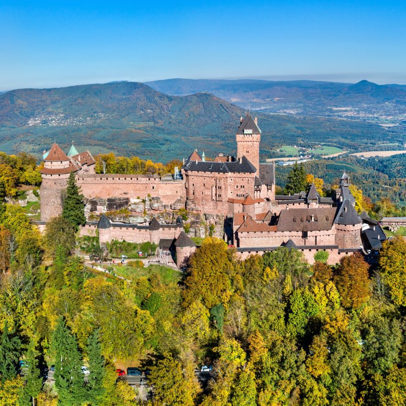 The majestic Haut-Koenigsbourg Castle in France.