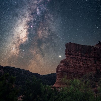 The night sky over Caprock Canyons State Park in Texas.