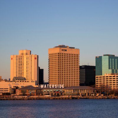 The Norfolk, Virginia, water front.