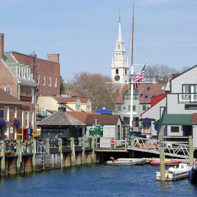 The old harbor in Newport, Rhode Island.