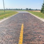 The original brick portion of Route 66 in Illinois.