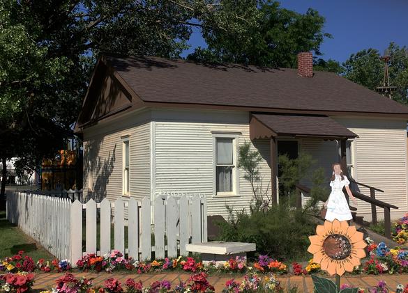 The replica of Dorothy's House in Liberal, Kansas.