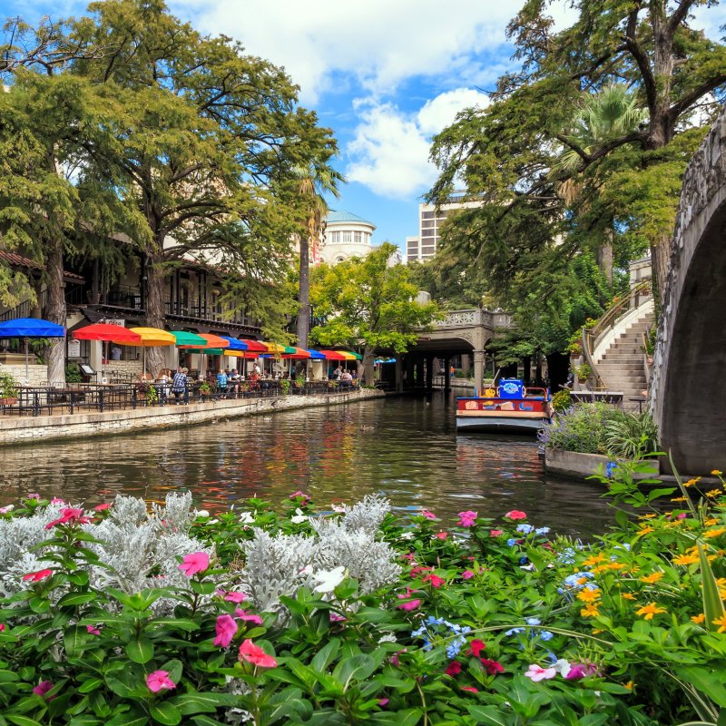 A stretch of the San Antonio River Walk in Texas.