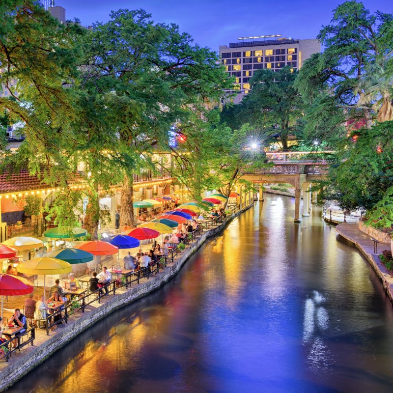 The San Antonio River Walk in Texas.