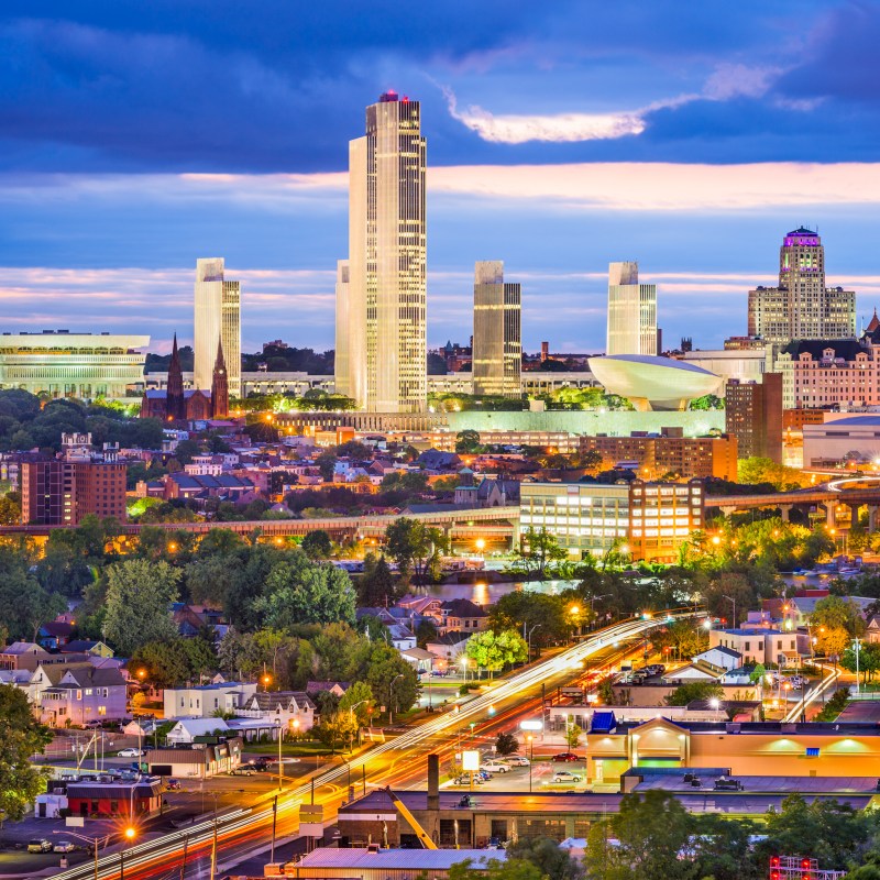 The skyline of Albany, New York.