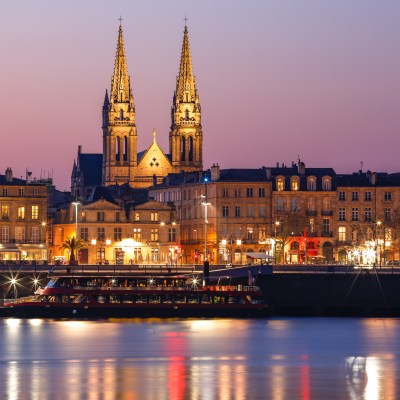 The skyline of Bordeaux, France.