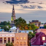 The skyline of Charleston, South Carolina.