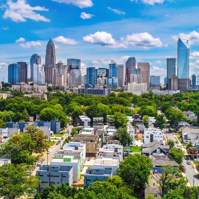 The skyline of Charlotte, North Carolina.