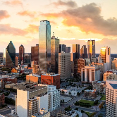 The skyline of Dallas, Texas.